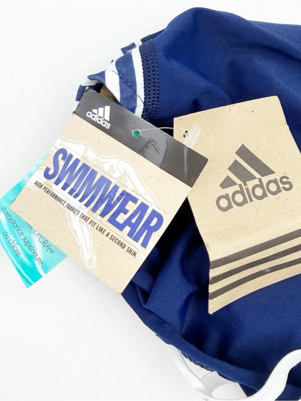 Adidas Swim Briefs Mens Blue Striped Water Polo Sports Beach Swim Size 30 NOS